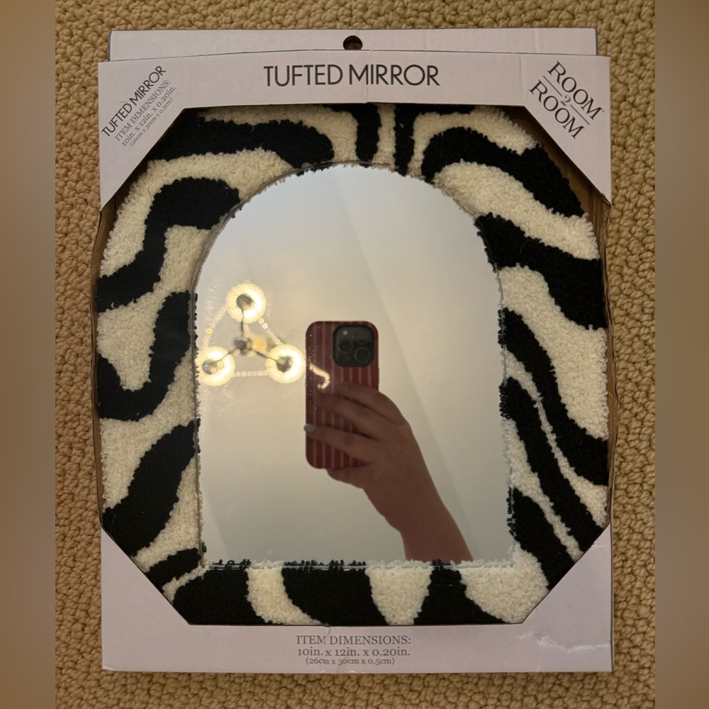 zebra print tufted mirror - room 2 room!
